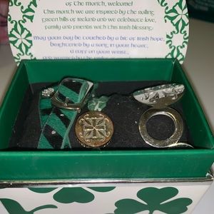 St.Patricks day rustic Cuff Bracelet set